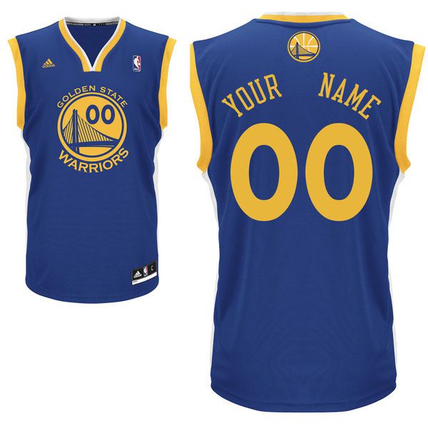 Men Adidas Golden State Warriors Custom Replica Road Blue NBA Jersey->customized nba jersey->Custom Jersey